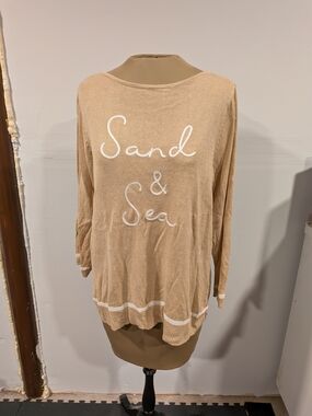 J Jill Linen Blend Lightweight Knit Top - Sand